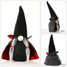 Load image into Gallery viewer, Halloween Black Witch Cloak Hat Vampire Gnome
