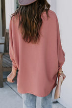 Load image into Gallery viewer, V Neck 3/4 Sleeve High Low Hem Shirt
