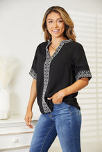 Load image into Gallery viewer, Double Take Embroidered Notched Neck Top
