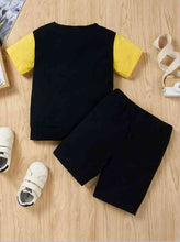 Load image into Gallery viewer, Short Sleeve Round Neck Graphic T-Shirt and Shorts Set
