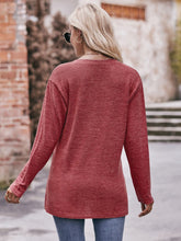 Load image into Gallery viewer, Double Take Buttoned Notched Neck Long Sleeve Top
