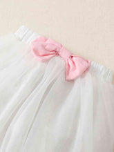 Load image into Gallery viewer, Short Sleeve Bunny Graphic Top and Bow Detail Skirt Set
