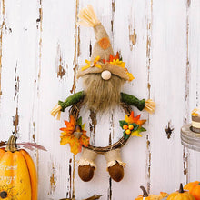 Load image into Gallery viewer, Thanksgiving Harvest Burlap Hat Gnomen Wreath
