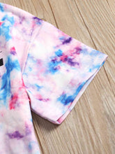 Load image into Gallery viewer, Graphic Tie-Dye Round Neck Short Sleeve Tee
