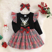 Load image into Gallery viewer, Round Neck Long Sleeve MERRY CHRISMAS Reindeer Graphic Dress
