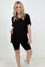 Load image into Gallery viewer, Zenana Brushed Dty Microfiber V-Neck Top &amp; Biker Shorts
