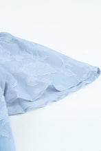 Load image into Gallery viewer, Floral Textured Ruffled Half Sleeve Babydoll Top
