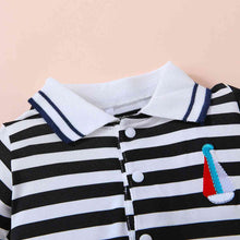 Load image into Gallery viewer, Embroidered Collared Neck Short Sleeve Romper
