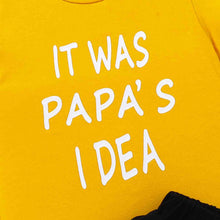 Load image into Gallery viewer, Kids IT WAS PAPA'S IDEA Graphic Tee and Shorts Set
