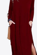 Load image into Gallery viewer, Split Long Sleeve V-Neck Maxi Dress
