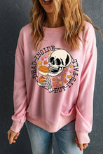 Load image into Gallery viewer, Skull Slogan Print Crew Neck Sweatshirt
