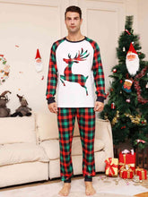 Load image into Gallery viewer, Full Size Reindeer Graphic Top and Plaid Pants Set
