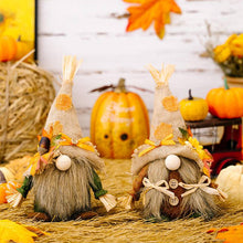 Load image into Gallery viewer, Thanksgiving Harvest Straw Hat Gnome Ornament
