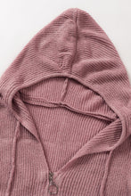 Load image into Gallery viewer, Zipper V-Neck Dropped Sleeve Hooded Solid Sweater
