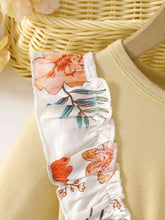 Load image into Gallery viewer, Printed Round Neck Flounce Sleeve Dress
