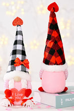 Load image into Gallery viewer, Valentine's Day Plaid Pointed Hat Gnome
