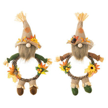 Load image into Gallery viewer, Thanksgiving Harvest Burlap Hat Gnomen Wreath
