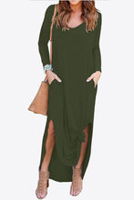Load image into Gallery viewer, Split Long Sleeve V-Neck Maxi Dress
