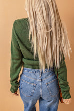 Load image into Gallery viewer, Green Front Pockets Buttons Textured Cardigan
