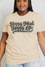 Load image into Gallery viewer, Simply Love Full Size HAPPY MIND HAPPY LIFE Graphic Cotton Tee
