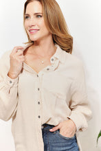 Load image into Gallery viewer, Zenana Take A Break Gauze Raw Edge Button-Up Shirt
