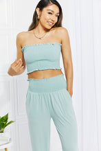 Load image into Gallery viewer, Zenana Full Size Stylish Comfort Smocked Tube Top &amp; Joggers Set
