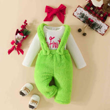 Load image into Gallery viewer, MY FIRST CHRISTMAS Graphic Bodysuit and Overalls Set
