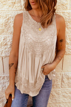 Load image into Gallery viewer, Lace Detail Buttons Back Sleeveless Top
