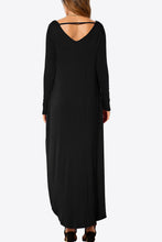 Load image into Gallery viewer, Split Long Sleeve V-Neck Maxi Dress
