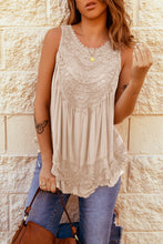 Load image into Gallery viewer, Lace Detail Buttons Back Sleeveless Top
