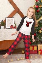 Load image into Gallery viewer, Reindeer Graphic Top and Plaid Pants Set
