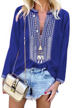 Load image into Gallery viewer, Long Sleeves Front Embroidery Blouse

