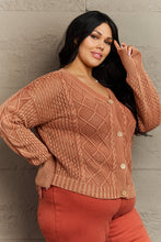 Load image into Gallery viewer, HEYSON Soft Focus Full Size Wash Cable Knit Cardigan
