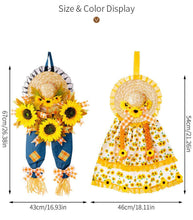 Load image into Gallery viewer, Thanksgiving Harvest Straw Hat Sunflowers Hanging Decoration
