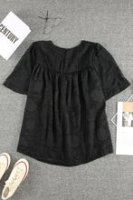 Load image into Gallery viewer, Floral Textured Ruffled Half Sleeve Babydoll Top
