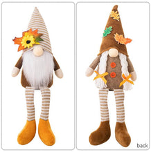 Load image into Gallery viewer, Striped Knit Floral Thanksgiving Harvest Gnome Ornaments
