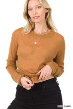 Load image into Gallery viewer, Zenana Solid Long Sleeve See-Through Wool Sweater
