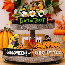 Load image into Gallery viewer, Halloween Decoration Gnome Letters Wooden Ornament

