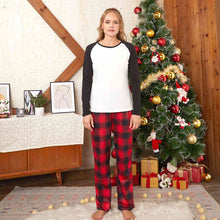 Load image into Gallery viewer, Raglan Sleeve Top and Plaid Pants Set
