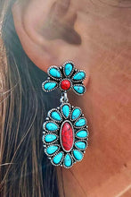 Load image into Gallery viewer, Turquoise Oval Drop Earrings
