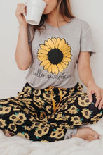 Load image into Gallery viewer, Sunflower Hello Sunshine Print Tee And Pants Lounge Set

