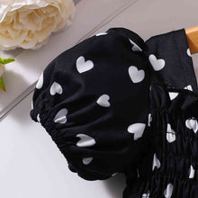 Load image into Gallery viewer, Heart Print Smocked Square Neck Dress
