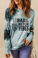 Load image into Gallery viewer, Tie Dye BAD WITCH VIBES Graphic Long Sleeve Top
