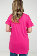 Load image into Gallery viewer, Zenana "Simply Spring" Ribbed V-Neck High-Low Hem Top with Side Slits
