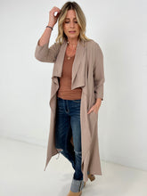 Load image into Gallery viewer, Jade By Jane Draped Front Long Body Jacket
