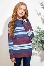 Load image into Gallery viewer, Girls Striped Cowl Neck Top with Pockets

