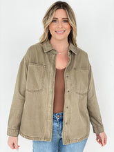 Load image into Gallery viewer, Easel "Tilly" Solid Cotton Twill Shacket
