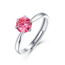 Load image into Gallery viewer, Six-Claw Ring Colored Moissanite 925 Silver Ring (With Box)
