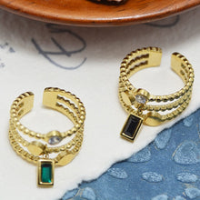 Load image into Gallery viewer, Stainless Steel Green Zirconia Stack Ring
