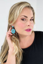 Load image into Gallery viewer, Retro Turquoise Geometric Dangle Earrings
